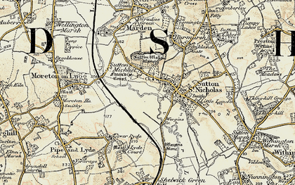 Old map of Sutton St Michael in 1899-1901