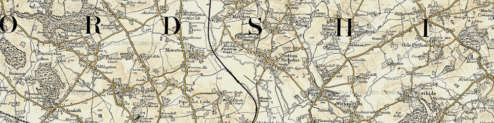 Old map of Sutton Walls in 1899-1901