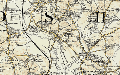 Old map of Sutton St Nicholas in 1899-1901