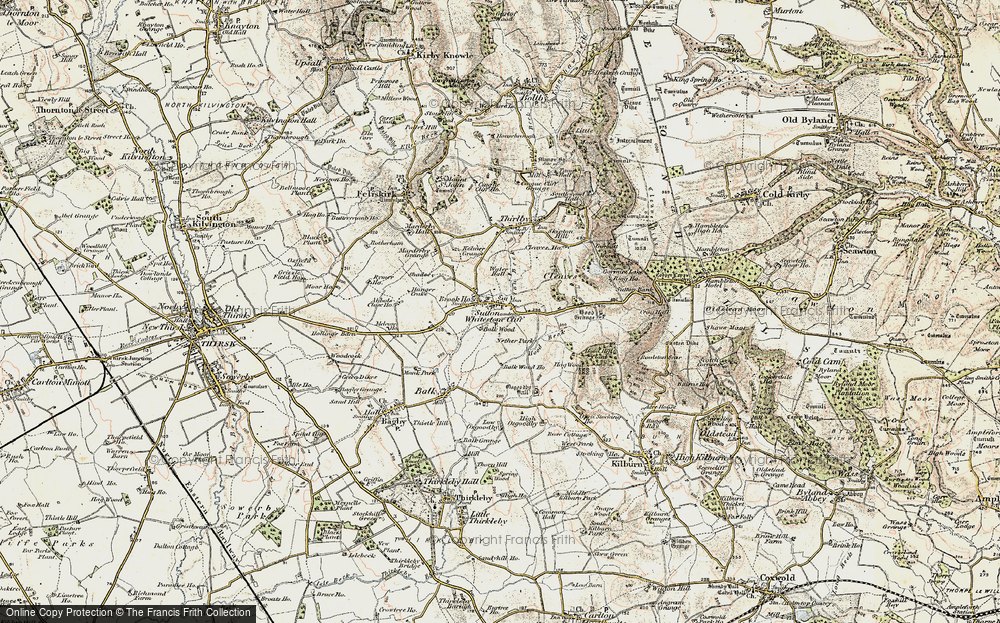 Old Map of Historic Map covering High Osgoodby Grange in 1903-1904