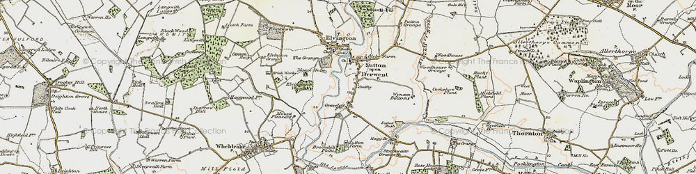 Old map of Sutton upon Derwent in 1903