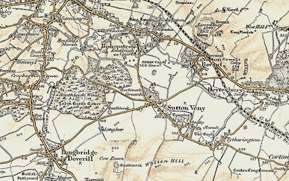 Old map of Sutton Veny in 1897-1899