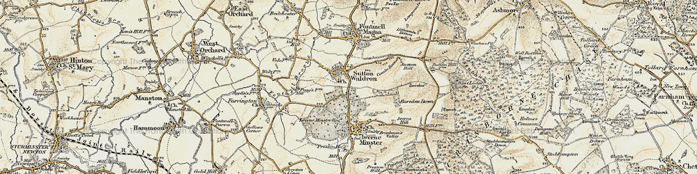 Old map of Sutton Waldron in 1897-1909