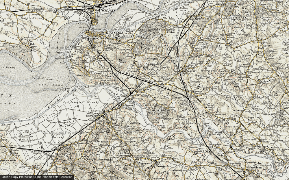 Old Map of Sutton Weaver, 1902-1903 in 1902-1903