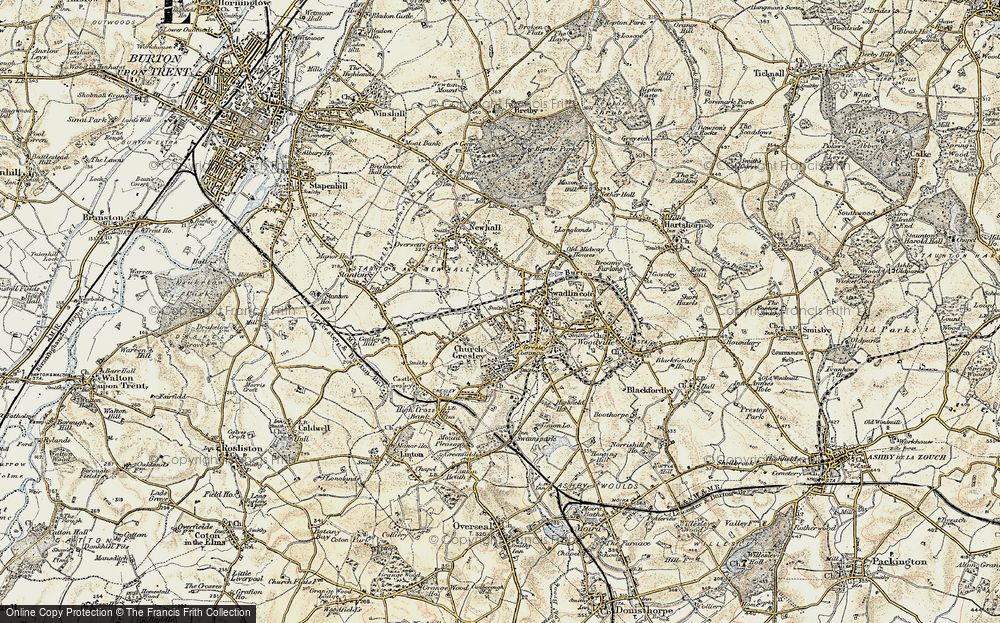Old Map of Swadlincote, 1902 in 1902