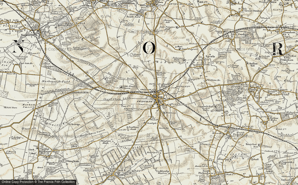 Old Map of Swaffham, 1901-1902 in 1901-1902