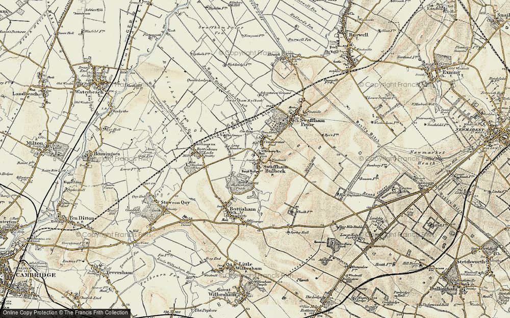 Old Map of Swaffham Bulbeck, 1899-1901 in 1899-1901