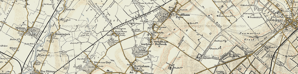 Old map of Swaffham Bulbeck in 1899-1901