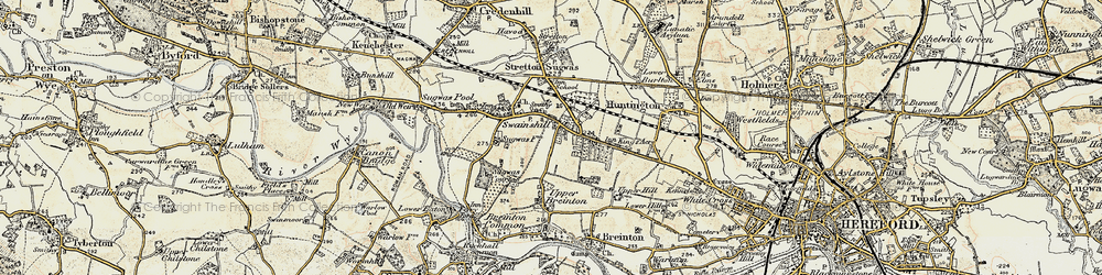 Old map of Swainshill in 1900-1901