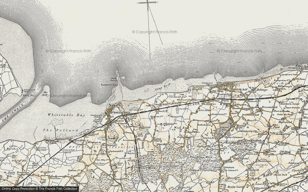 Old Map of Swalecliffe, 1898-1899 in 1898-1899