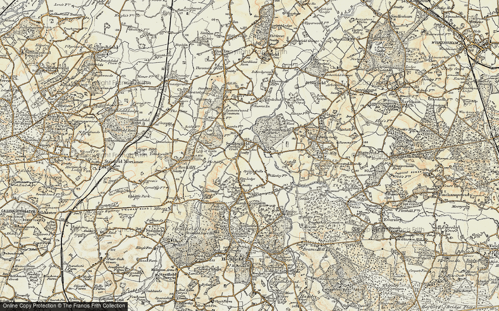 Old Map of Historic Map covering Wyvols Court in 1897-1909