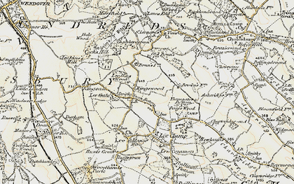 Old map of Swan Bottom in 1897-1898