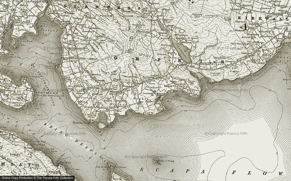 Old Map of Historic Map covering Yarpha in 1911-1912