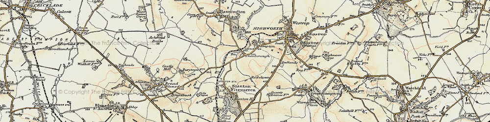 Old map of Swanborough in 1898-1899