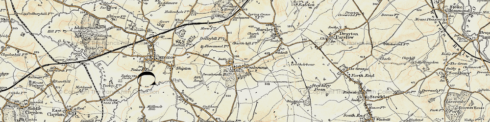 Old map of Swanbourne in 1898