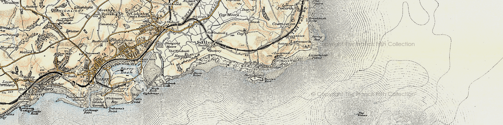 Old map of Swanbridge in 1899-1900