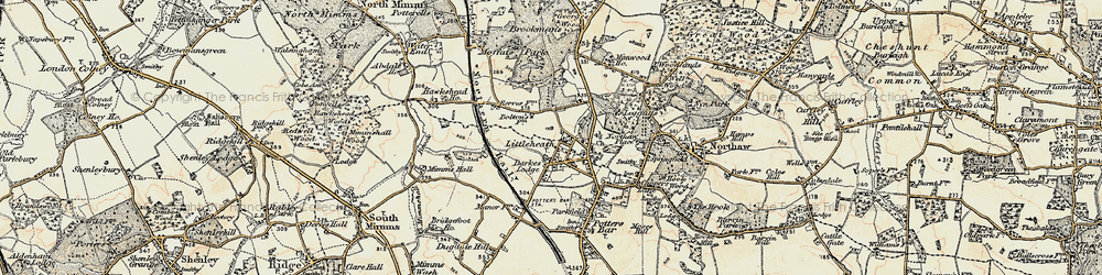 Old map of Swanley Bar in 1897-1898
