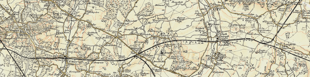 Old map of Swanley Village in 1897-1898