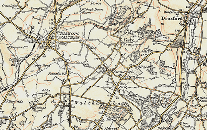Old map of Swanmore in 1897-1900