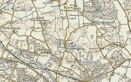 Old map of Swannington in 1901-1902