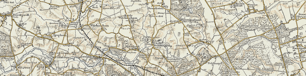 Old map of Swannington in 1901-1902