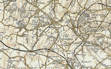 Old map of Swannington in 1902-1903