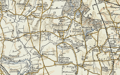Old map of Swanton Abbott in 1901-1902