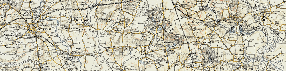 Old map of Swanton Hill in 1901-1902