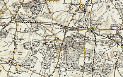 Old map of Swanton Novers in 1901-1902