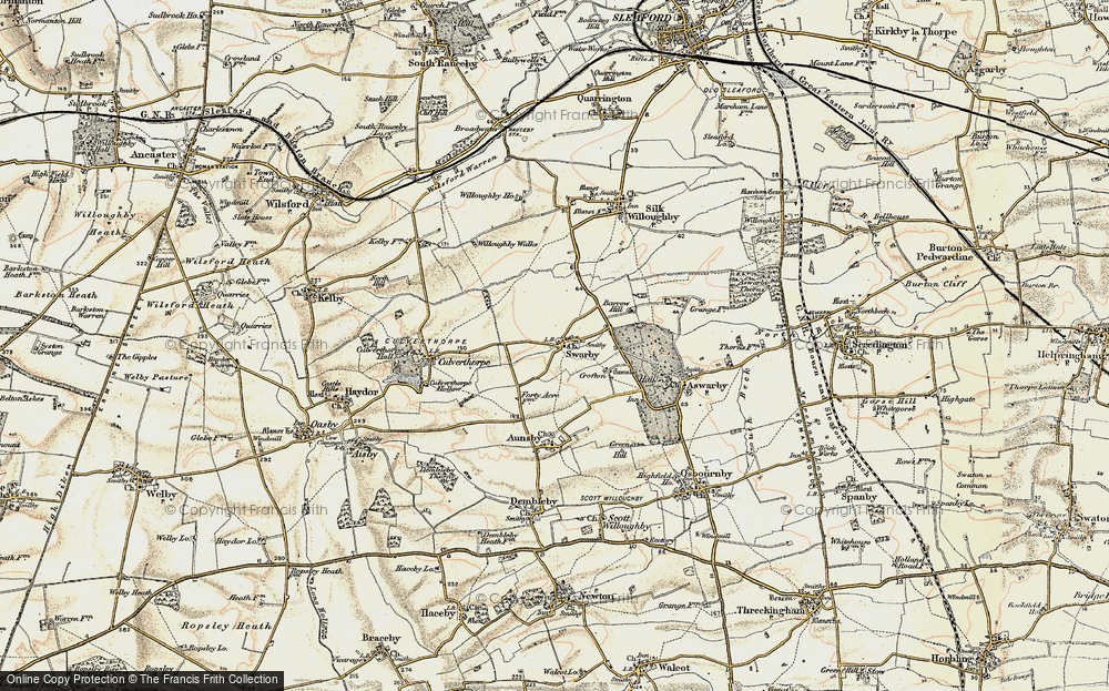 Old Map of Swarby, 1902-1903 in 1902-1903