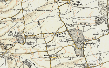 Old map of Swarby in 1902-1903