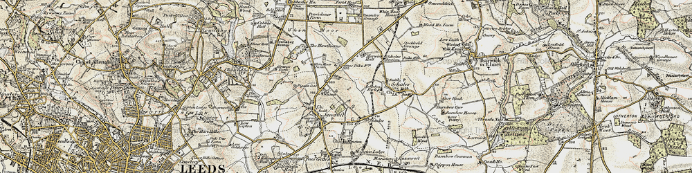 Old map of Whinmoor in 1903-1904