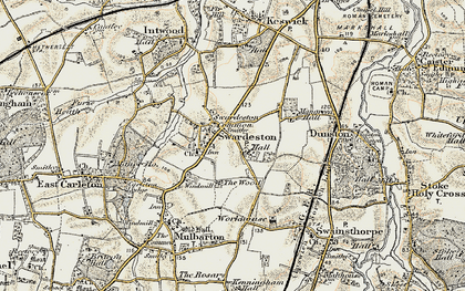Old map of Swardeston in 1901-1902