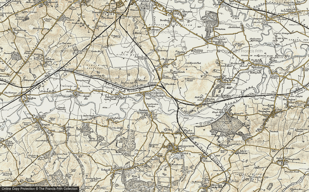 Old Map of Swarkestone, 1902-1903 in 1902-1903