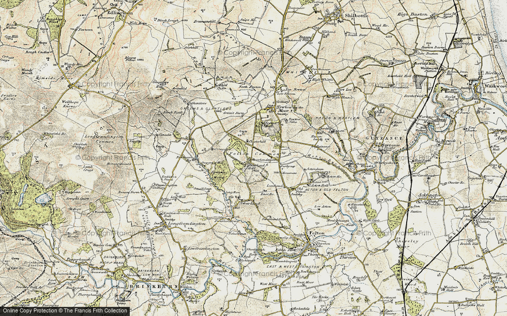 Old Map of Swarland, 1901-1903 in 1901-1903