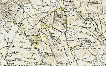 Old map of Swarland in 1901-1903