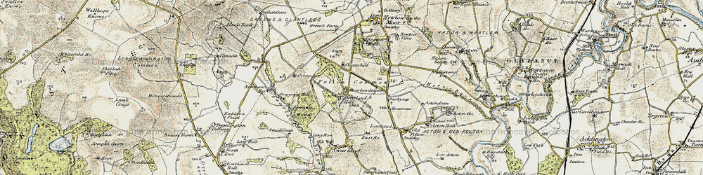 Old map of Swarland in 1901-1903