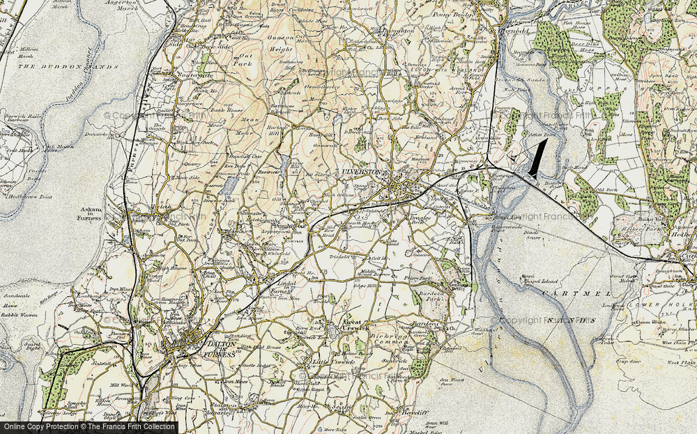 Old Map of Historic Map covering Rosside in 1903-1904