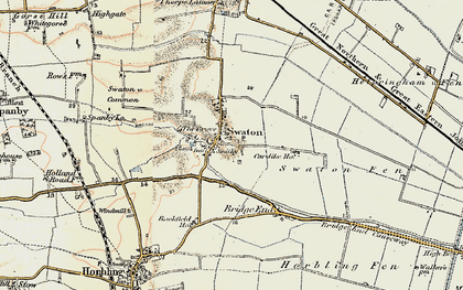 Old map of Swaton in 1902-1903