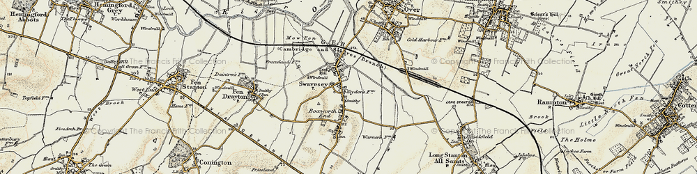 Old map of Swavesey in 1901