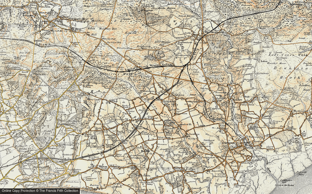 Old Map of Sway, 1897-1909 in 1897-1909
