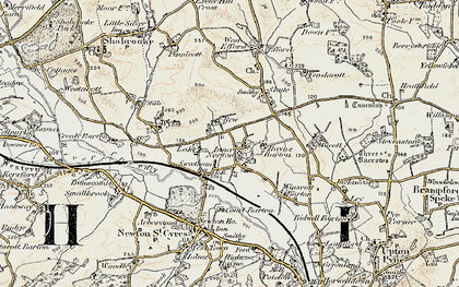 Old map of Sweetham in 1899-1900