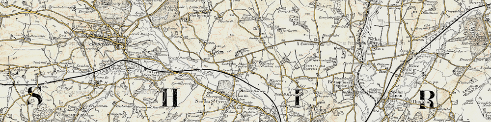 Old map of Sweetham in 1899-1900