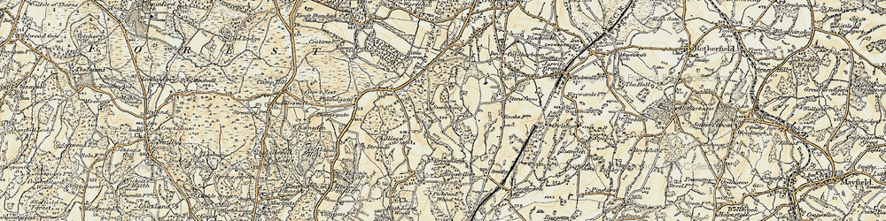 Old map of Sweethaws in 1898