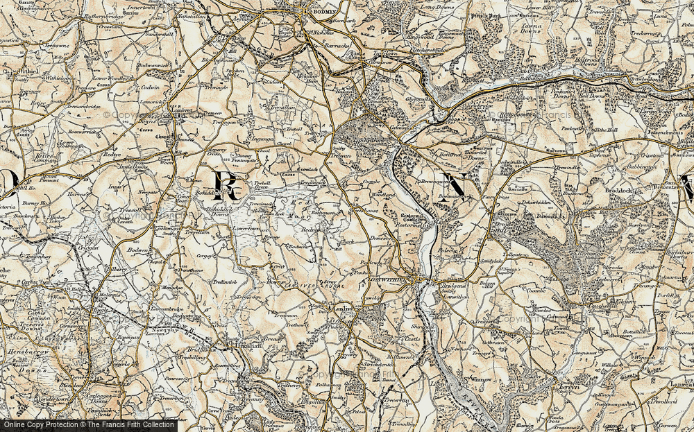 Old Map of Sweetshouse, 1900 in 1900