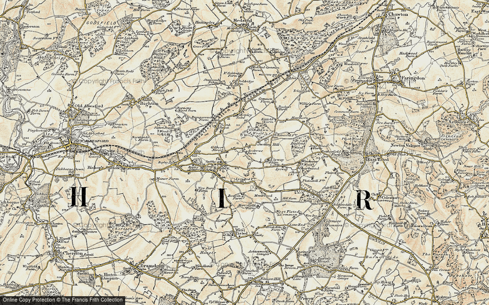 Old Map of Swelling Hill, 1897-1900 in 1897-1900