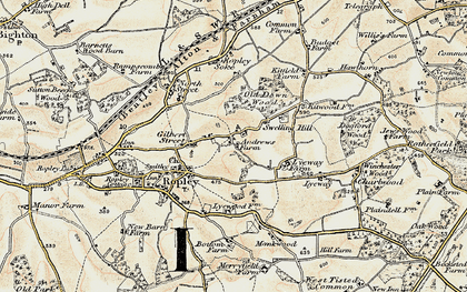 Old map of Swelling Hill in 1897-1900