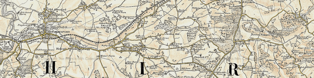 Old map of Swelling Hill in 1897-1900