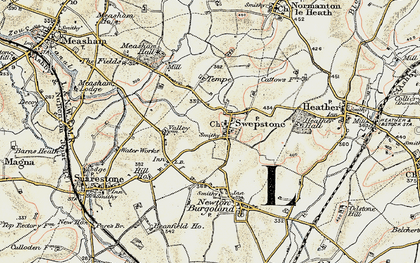 Old map of Swepstone in 1902-1903