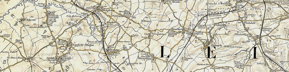 Old map of Swepstone in 1902-1903